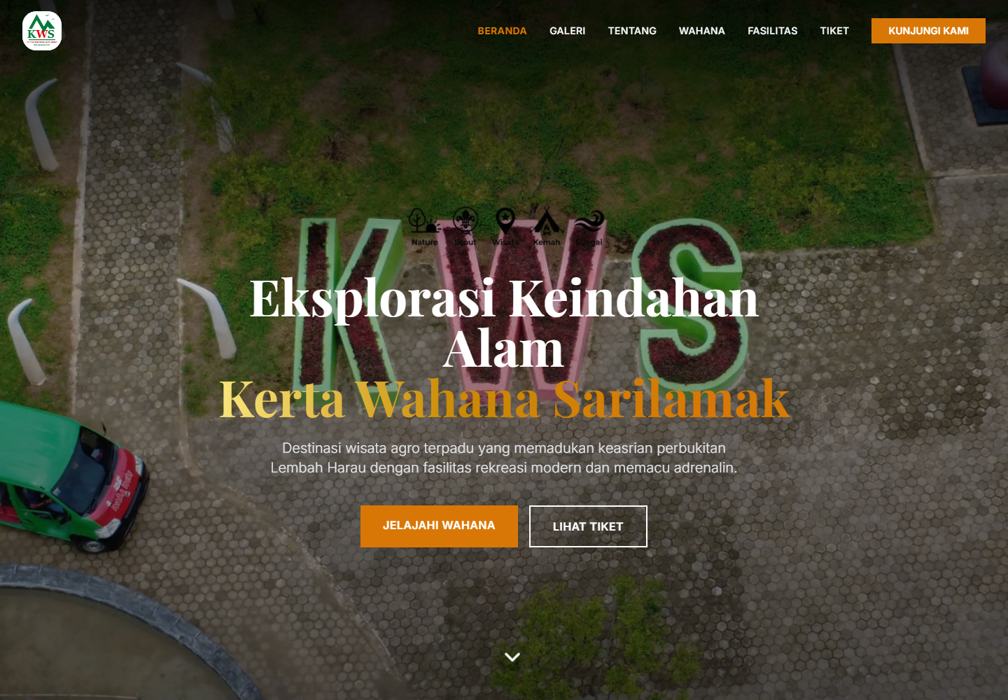 Screenshot halaman website Kerta Wahana Sarilamak